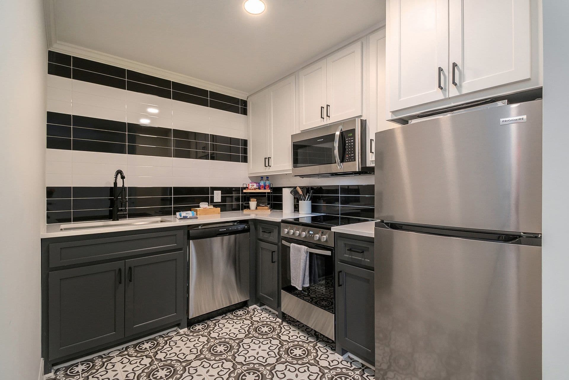 Full kitchen in The Loft romantic studio cabin