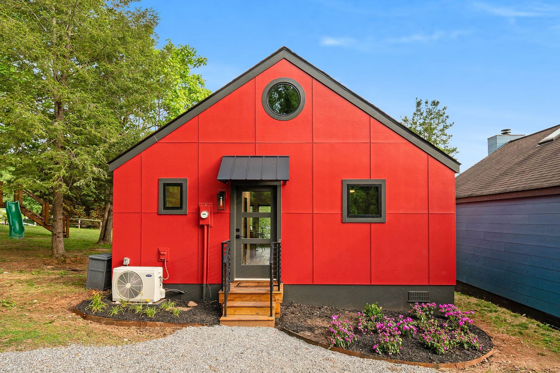Red Cabin exterior at Tranquille Resort on Lake Chatuge, Hiawassee GA