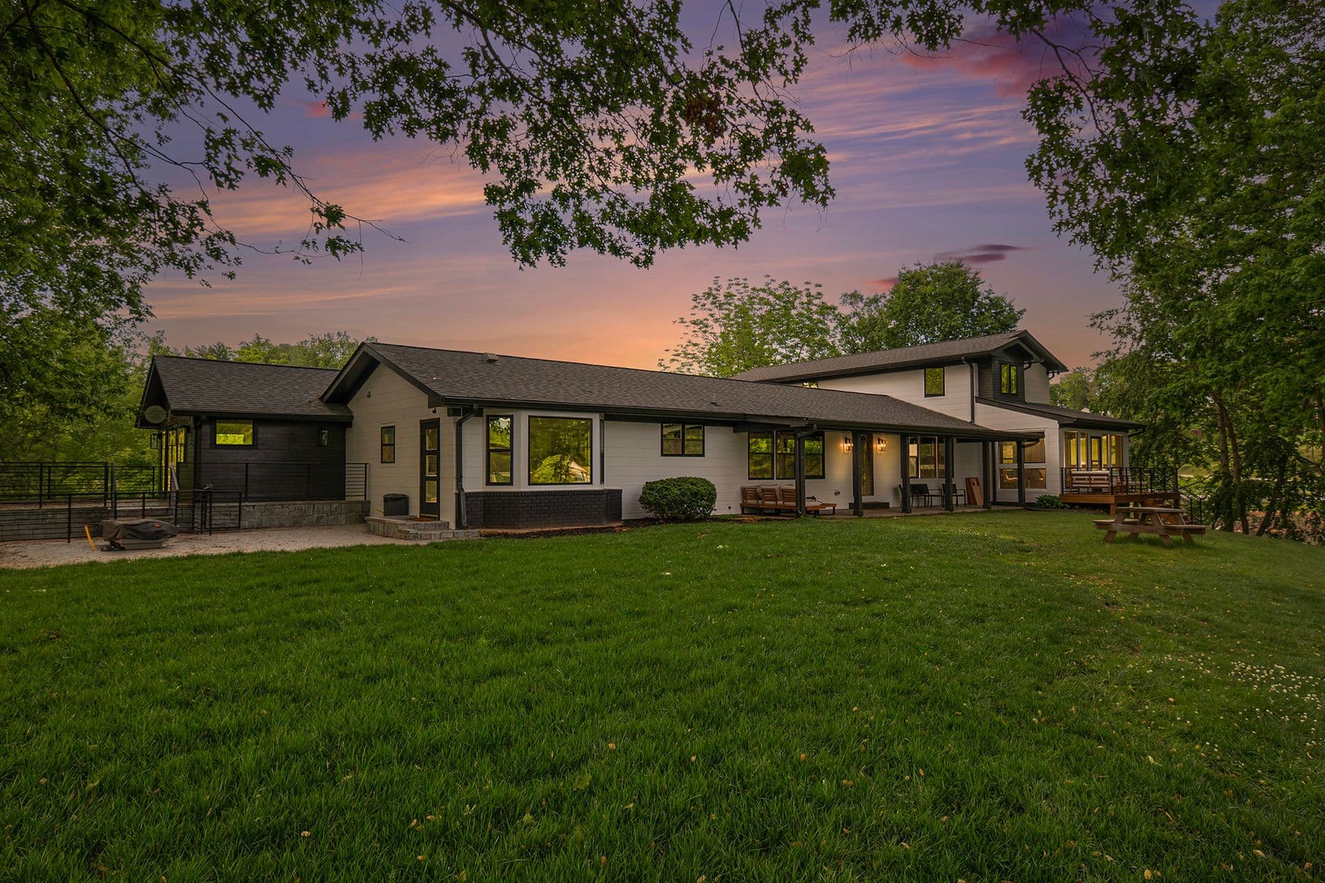 Tranquille Resort at twilight on Lake Chatuge North Georgia